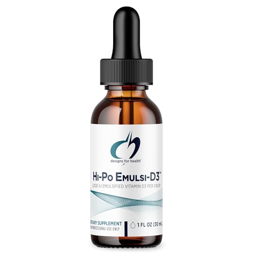 Designs for Health Hi-Po Emulsi Vitamin D Drops - Liquid Vitamin D 2000 IU, Highly Concentrated Vitamin D3 - Bone Health + Immune Support Supplement - 2000 IU Per Drop (1000 Servings / 1 Ounce)