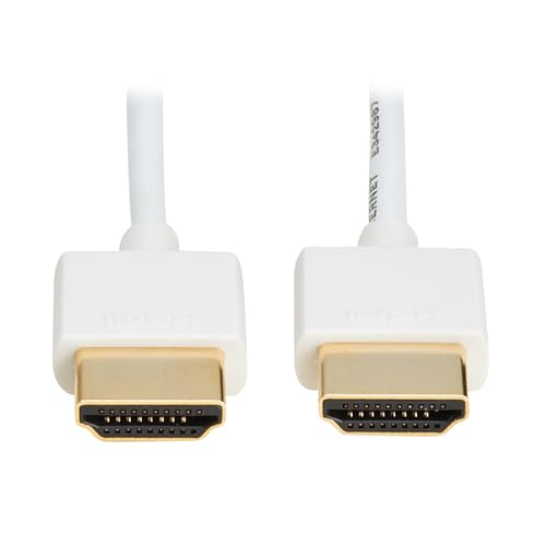 TRIPP LITE Series Slim 4K HDMI Cable with Ethernet, 6 Feet / 1.8 Meters, 4K@60Hz Video, Male-to-Male, White, 3.6MM Outer Diameter Cable, Lifetime Manufacturer's Warranty (P569-006-SLIM-W)