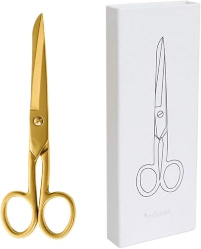 MultiBey 7 Inch Gold Professional Scissors, Stainless Steel Heavy Duty Fabric Craft Shears with Gift Box for Office, Sewing, and Arts