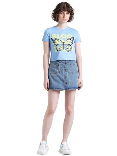 Image of ONLY Typography Printed Pure Cotton T-Shirt