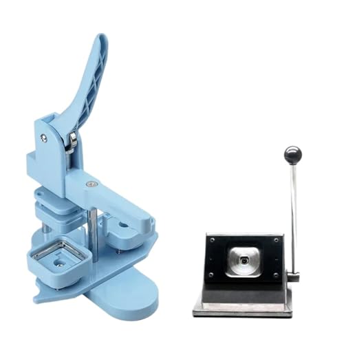Máquina for fabricar imanes cuadrados de 50 x 50 cm, incluye máquina y cortador, además de 100 juegos de materiales. Imán de for refrigerador. De múltiples fines(Blue Set)