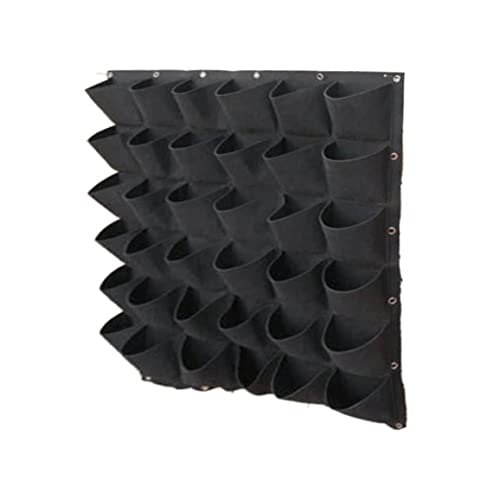 Sacs de plantation murale, planteur suspendu, sacs de plantation Planteur vertical Planteur suspendu Planteur de plante verticale durable et respectueuse de l'environnement - Black 36 poches