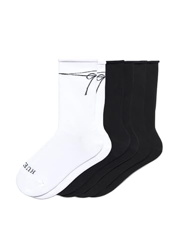 Image of HUE Women's Jeans Sock (Pack of 3), White & Black Bow Pack, One Size