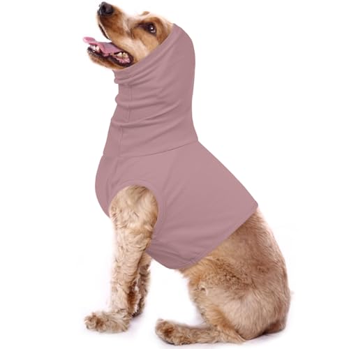 Snood pour Chien, Cache Cou Protection Oreille Tour de Cou et Oreilles Gilet Post-Opératoire Chemise Chirurgicale pour Chien Couvre-Cou(Violet, L)