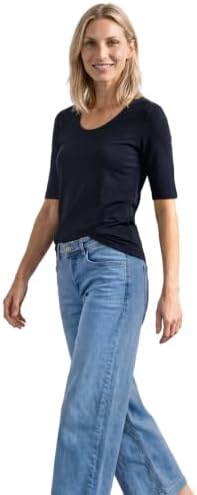 Damen Basic T-Shirt mit blickdichter Front
