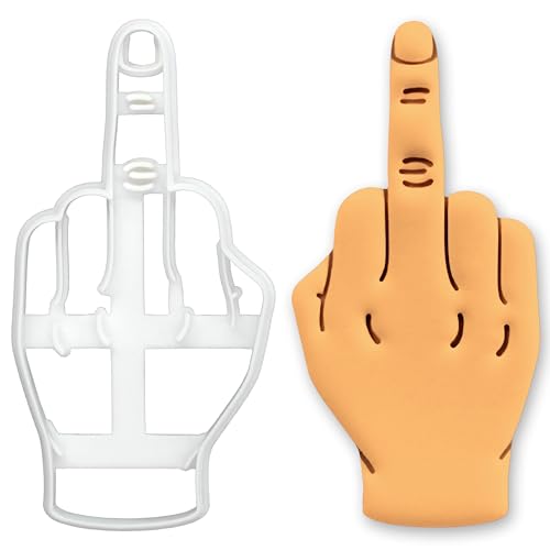 BAKERLOGY Mittelfinger Ausstechform Freche Handgeste Keksform für lustige Gag-Geschenke Backzubehör mit schwarzem Humor für Erwachsene