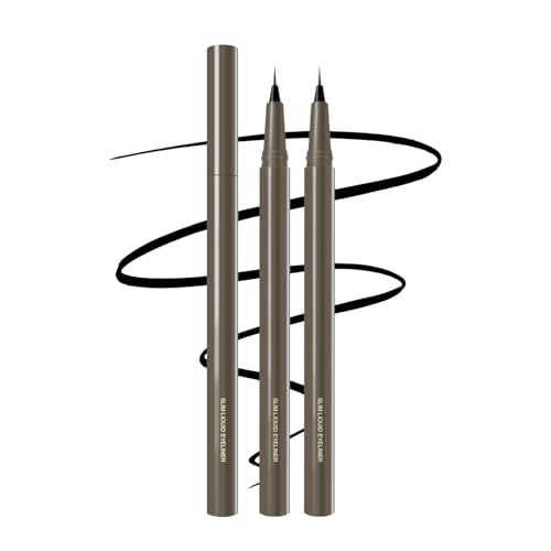 2PCS Black Ultra Fine Liquid Eyeliner, Slim Tip for Winged & Inner Liner