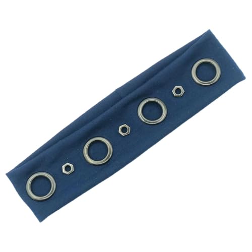 幾何学模様のスタッズ付きヘッドバンド ストレッチ生地ヘアバンド M 究極形状メタルアクセント付き レディース パンクスタイルアクセサリー (4色 22g)439