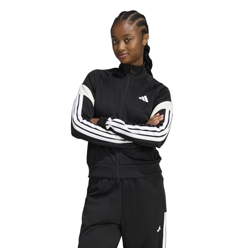 adidas Women's House of Tiro Tracktop, Black/Off White/White, Medium