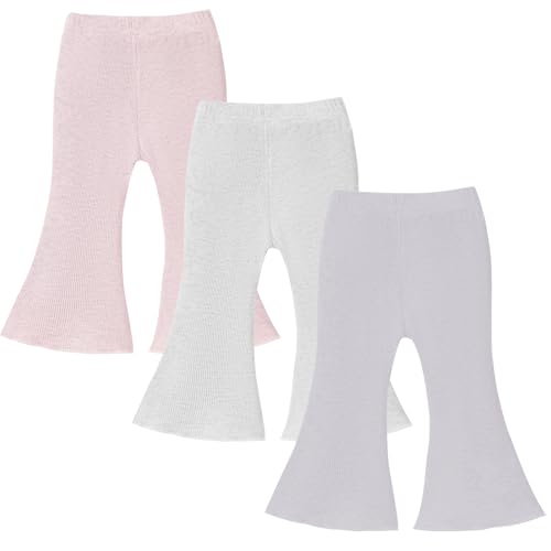 U·nikaka 3 Pack Baby Girl Flare Pants Solid...