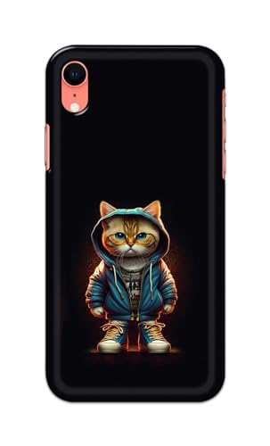 Image of PRINTFIDAA Printed Hard Back Cover Case for Apple iPhone XR Back Cover (Hipster Cat) -112