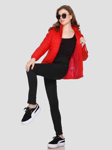 Image of RARE TIMES Women's Stylish Solid Full Sleeves Jacket | Winter Wear Quilted Jacket for Travelling | Regulaer Fit Puffer Jacket For Women