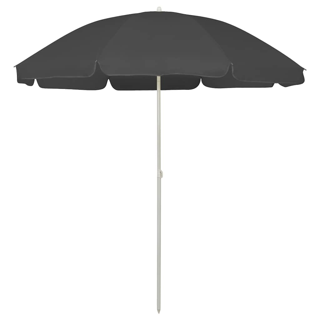 Ombrellone da spiaggia, 240 cm, in poliestere, resistente ai raggi UV, inclinabile, con meccanismo di inclinazione, antivento, per giardino, balcone, terrazza, spiaggia, protezione per esterni