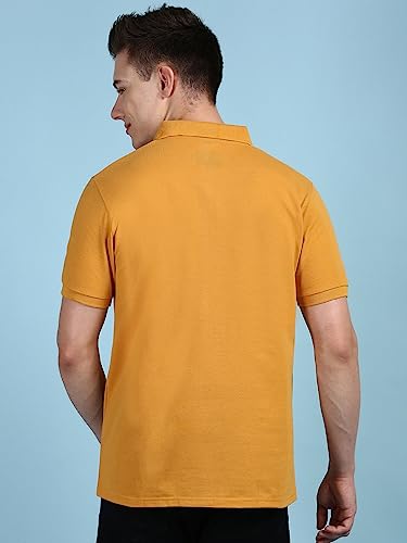 Image of Lux Cozi Men's Half Sleeve Soild Casual Regular Fit T-Shirt with Chest Pocket | Polo Tshirt for Men