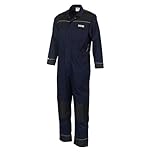 JCB Trade Coveralls Mens Knee Pad Heavy Duty Overalls Boilersuit Work Mechanics (Blue, XX-Large)