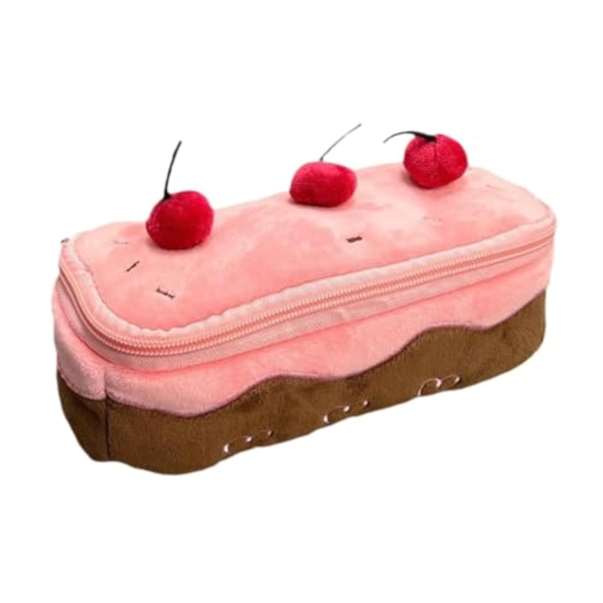 Plush Pencil Case Cherry Cake Shape Organizer, Gift for Kids