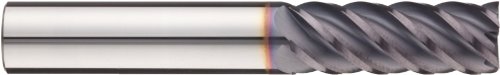 Image of Niagara Cutter N62003 Carbide Square Nose End Mill, Inch, TiAlN Finish, Roughing and Finishing Cut, 45 Degree Helix, 5 Flutes, 2.5 inch Overall Length, 0.375 inch Cutting Diameter, 0.375 inch Shank Diameter