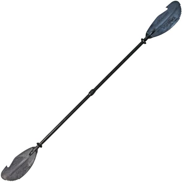 Backwater Assassin Kayak Paddle | 98.5-102.5-Inch Adjustable Black - Nylon Blade with Hook and Teeth Design | Drip Rings Included | Single Pack