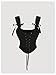 SHENHE Women's Bow Tie Lace Up Vintage Corset Bustier Backless Fitted Sleeveless Crop Tops Black Small