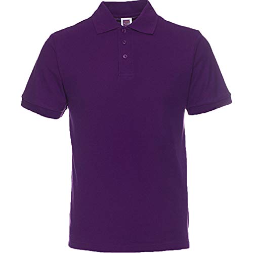 NeedBo Men's Short-Sleeve Comfort Soft Classic Solid Golf Polo Shirt Purple, Medium