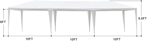 Miniatura 2 de Tienda de campaña impermeable con toldo para cenador, 10 x 30 pies, tienda de campaña resistente al agua, para fiestas al aire libre, carpas de boda