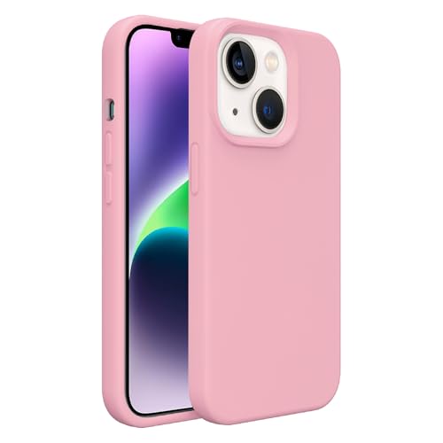 Image of iPhone 13 /14 Case Silicone,Soft Microfiber Lining(Rose Pink)