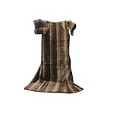 西川 かいまき毛布 日本製 高級ニューマイヤー 静電気抑制 アクリル素材 (FQ92017018) (ブラウン)