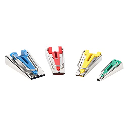 Bias Tape Maker Set, 4Pcs 6MM 12MM 18MM 25MM Sewing Quilting Tools Upgraded Bias Binding Tape Making Tool for Fabric Quilting Sewing