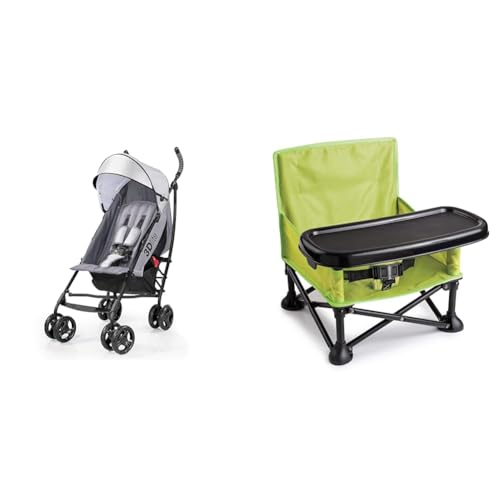 Summer Infant 3Dlite Stroller and Bright Starts Pop 'N Sit Booster Bundle