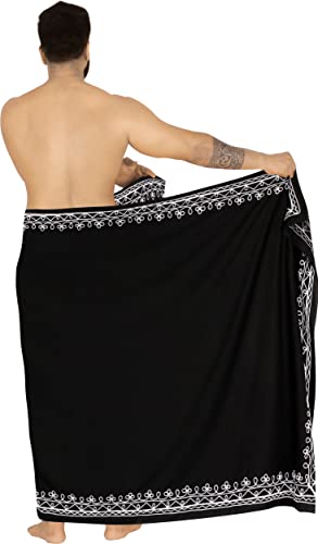 LA LEELA Men's Casual Beach Cover-Up Summer Swimwear Sarong Beachwear Pareo Wrap4