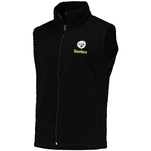 Image of dunbrooke Men's Black Minnesota Vikings Houston Fleece Full-Zip Vest