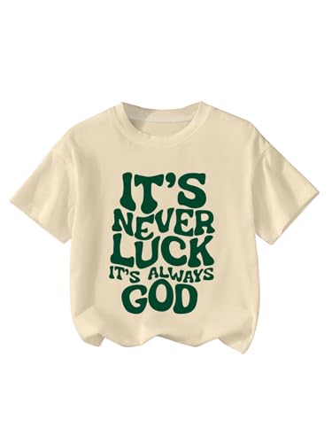 SweatyRocks Girl's Letter Graphic Tees Round Neck Short Sleeve Cute T Shirt Tops for Young Girls