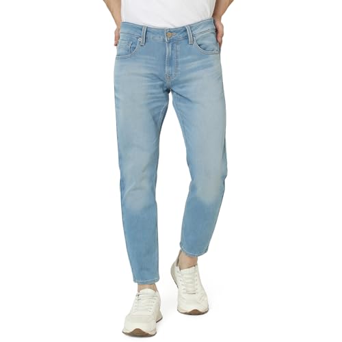 Image of Spykar Men's Kano Slim Fit Mid-Rise Jeans (Ankle Length)