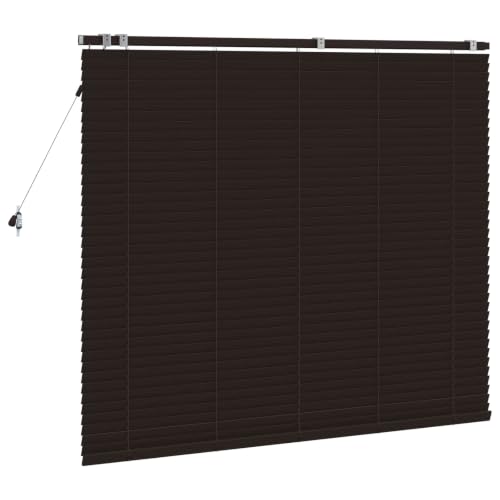 Persiana de madera marrón oscuro de 160x130 cm para proteger tu salón de la luz 5