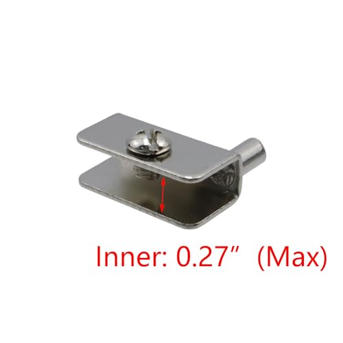 T Tulead Glass Door Pivot Hinge Silver Glass Clamps Clips Alloy Swing Adjustable 4 Sets for 3-5mm Thickness