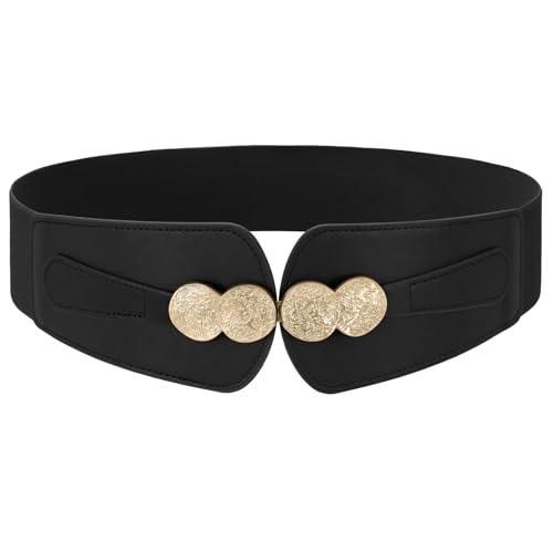 Women Wide Elastic Waist Belt Stretchy Belts for Dress Vintage Fashion Ladies Waistband