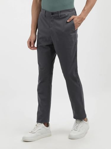 Image of Calvin Klein Jeans Slim Fit Solid Mid Rise Trouser
