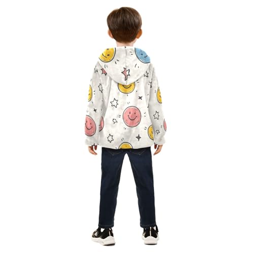 Cute Funny Doodle Girls Fleece Jacket Girls Fall Jacket Girls Zip Up Hoodie Girls Sherpa Jacket 2-10T4