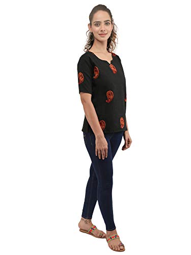 Image of QAZMI Women's Regular Kashmiri Embroidered Cotton