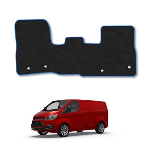 Ford Transit Custom (2013-2023) [Manual] Compatible Car Mats Accessories Carpet Tailored Fit Blue Trim Full Coverage Custom Fit Van Mats Accessory Hand-Finished Floor Mats Full Coverage With Clips