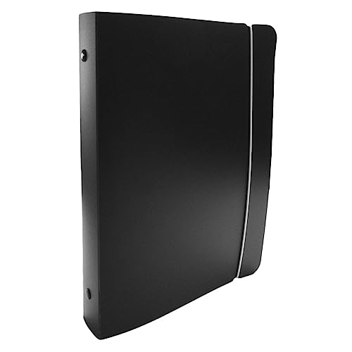 パンダファミリー バインダー リングバインダー 金具リング ポリプロピレン シンプル 無地 黒 バンド付き ブラック A5 6穴