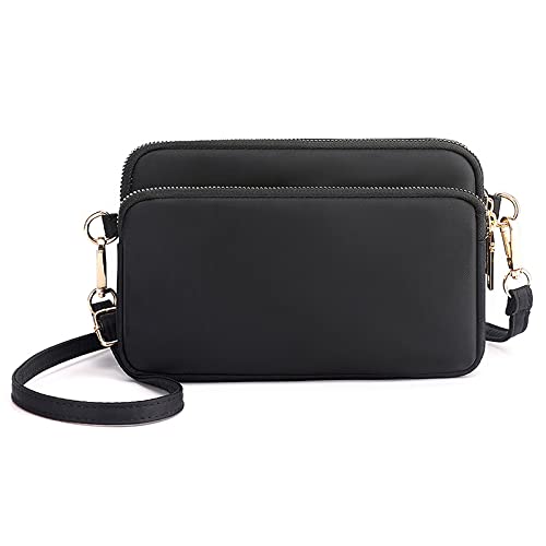 Small Crossbody Bag for Women Lightweight Shoulder Handbag Wallet Purse Ladies Nylon Cell Phone Bags With Zip