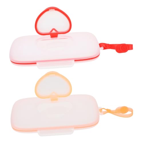 Healifty 2 Piezas Caja Dispensadora para Toallitas Húmedas de Niña Portátil Resistente y Ligera con Tapa Protectora Antiséptica Diseño Colgante para Cochecito y Uso al Aire de Unidades