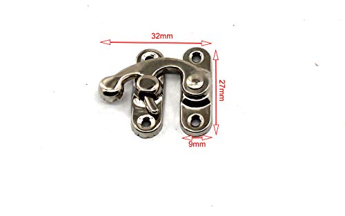 Image of Pack of 20 pcs of Antique Vintage Latch Nickel-Plated Color Left Swing arm Buckle Hook Lock hasp