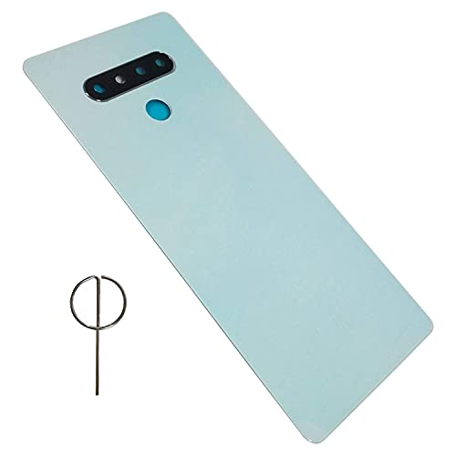 Back Glass Battery Cover Fit for LG Stylo 6 Q730 All Model,Rear Panel Replacement,Stylo 6 Back Glass Cover Housing Door(Blue) with Eject Pin