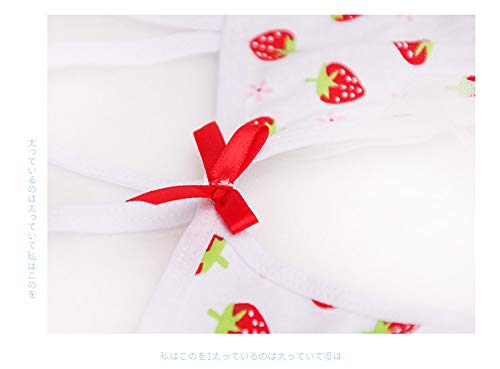 Women Lingerie Mini Bikini Strawberry lace up Underwear Set Anime Role Play T-String Bikini: One Size S0362red