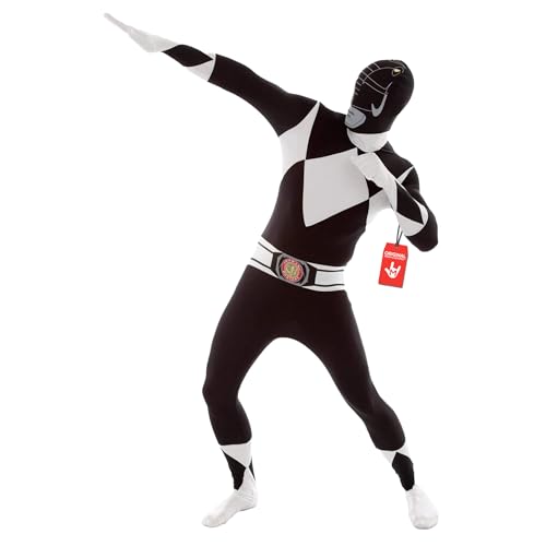 Offiziell Schwarz Power Ranger Morphsuit Verkleidung Kostüm - Large - 55-59 (163cm-175cm)