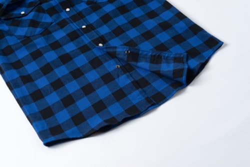 Snap Buttons Flannel Shirts for Men Regular Fit Mens Long Sleeve Shirt4