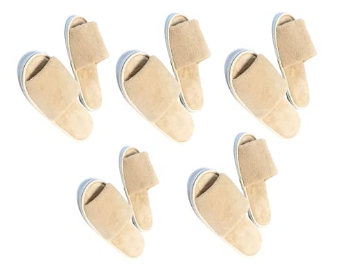 pipinowa 使い捨て スリッパ ふわふわ 仕様 清潔 サロン 来客 用 5足 セット (ベージュ)