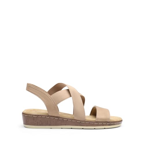 Image of DREAM PAIRS Women's Ankle Strap Low Wedge Sandals